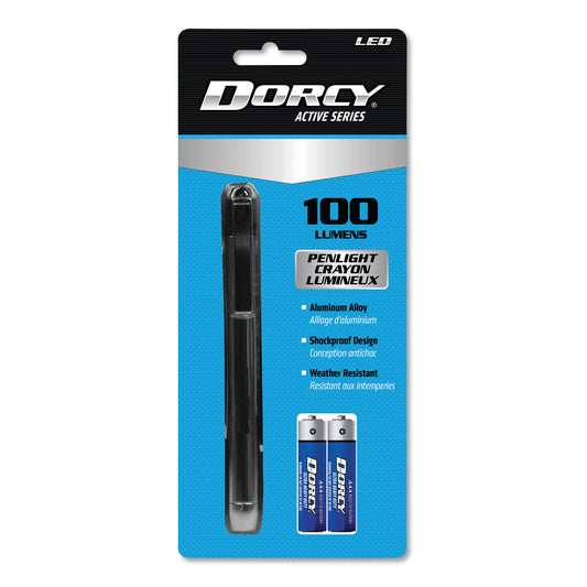 DORCY 100 Lumen LED Penlight, 2 AAA Batteries (Included), Silver (DCY411218)