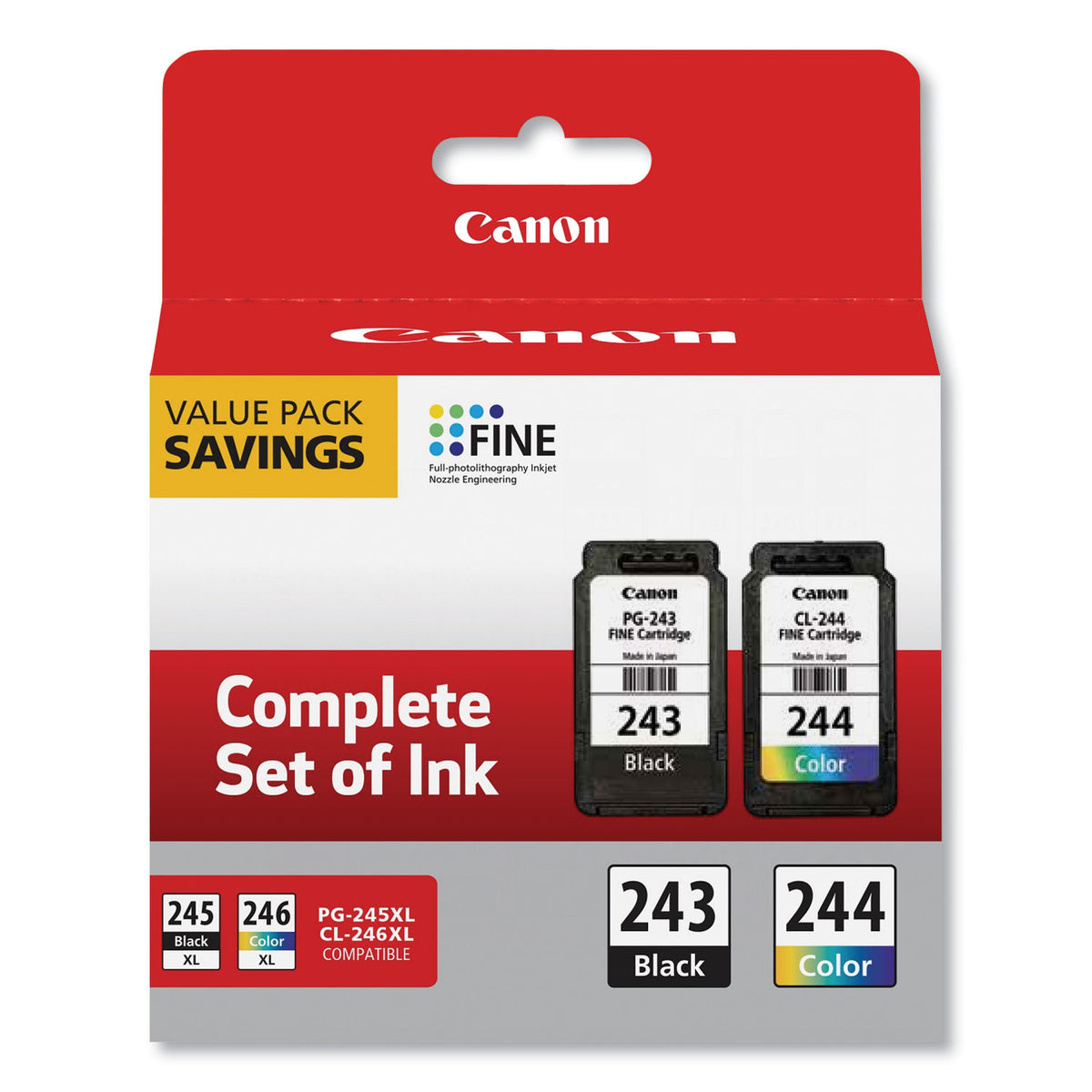 Canon 1287C006 (CL-244; PG-243) Ink, Black/Color