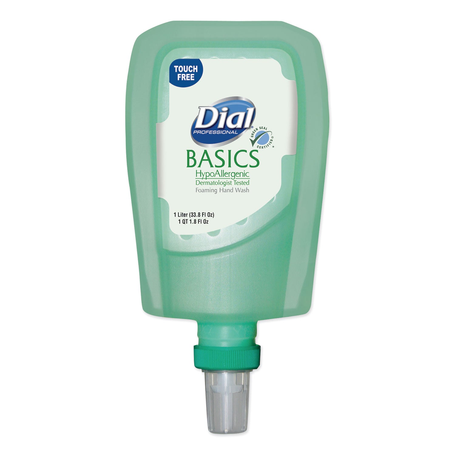 Dial Professional Basics Hypoallergenic Foaming Hand Wash Refill for FIT Touch Free Dispenser, Honeysuckle Scent, 1 L (DIA16722EA)