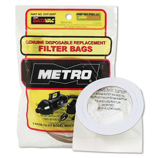 DataVac Replacement Bags for Handheld Steel Vacuum/Blower, 5/Pack (MEVDVP26RP)