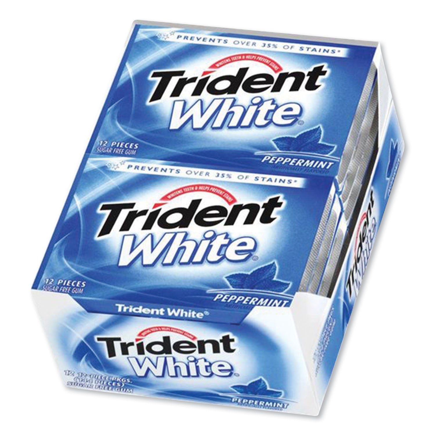 Trident Sugar-Free Gum, Peppermint, 12 Sticks/Pack, 9 Packs/Box (CDBAMC67608)