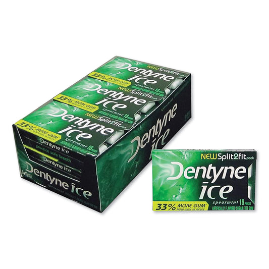 Dentyne Ice Sugarless Gum, Spearmint, 16 Pieces/Pack, 9 Packs/Box (CDBAMC31500)