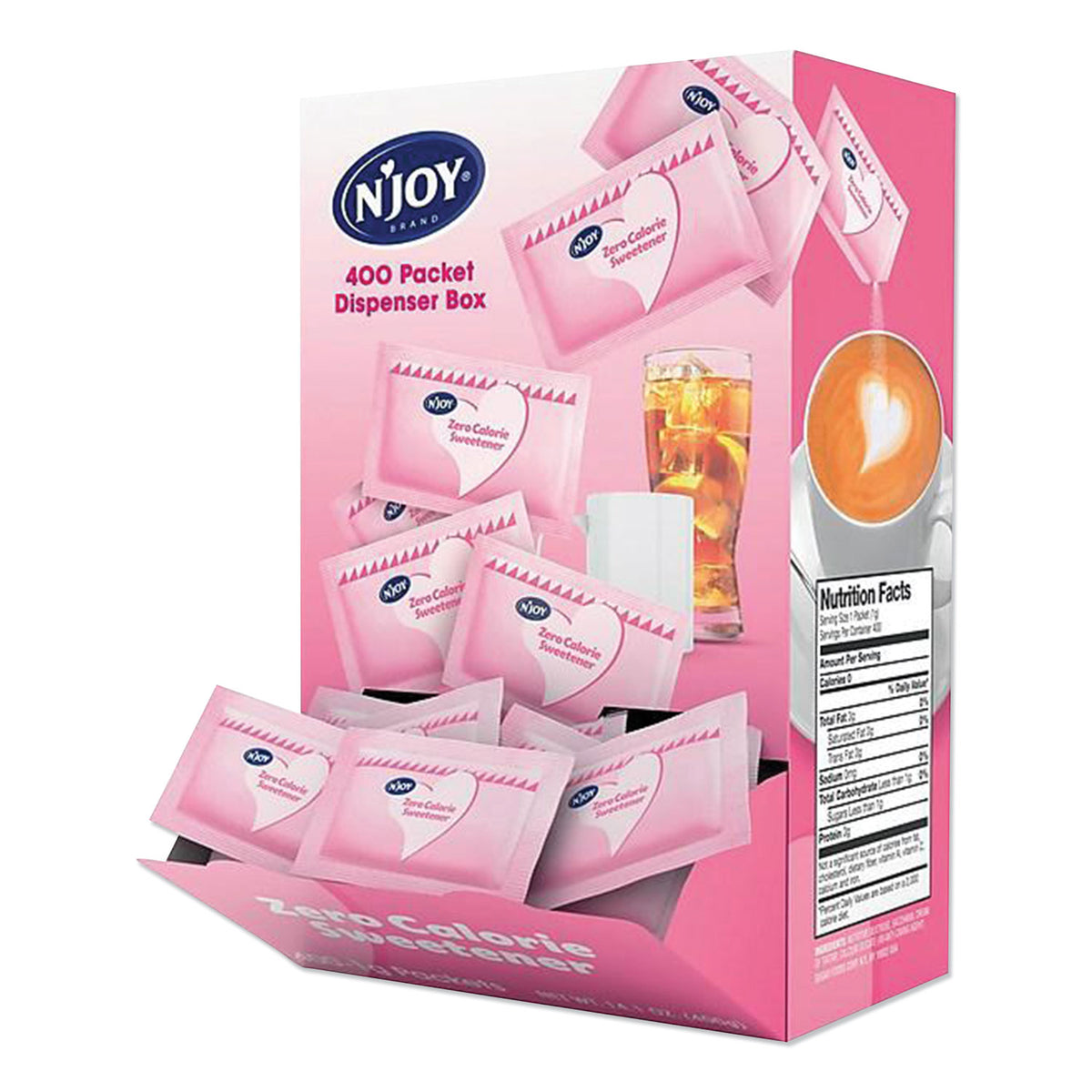 N'Joy Pink Saccharin Artificial Sweetener Packets, 0.04 oz Packet, 400 Packets/Box (NJO83034)
