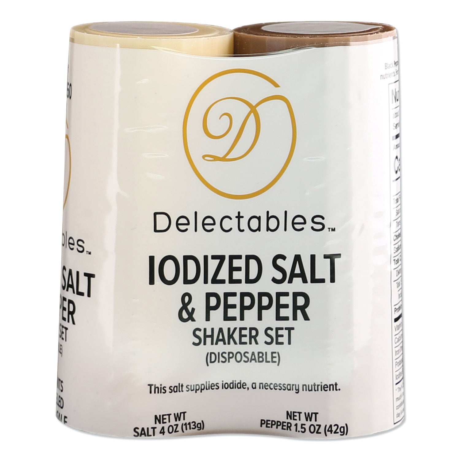 Delectables Salt and Pepper Shaker Combo, 4 oz Salt Dispenser and 1.5 oz Pepper Dispenser (DEZGRN13060)