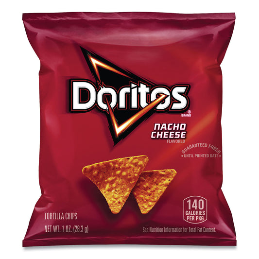 Doritos Nacho Cheese Tortilla Chips, 1 oz Snack Bag, 50/Carton (GRR22000475)