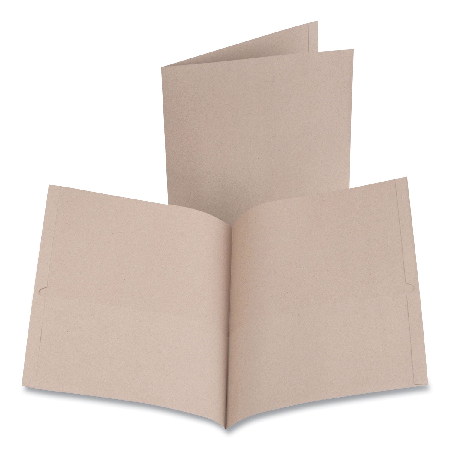 Earthwise by Oxford 100% Recycled Paper Twin-Pocket Portfolio, 100 Sheet Capacity, 11 x 8.5, Natural, 10/Pack (OXF00574)