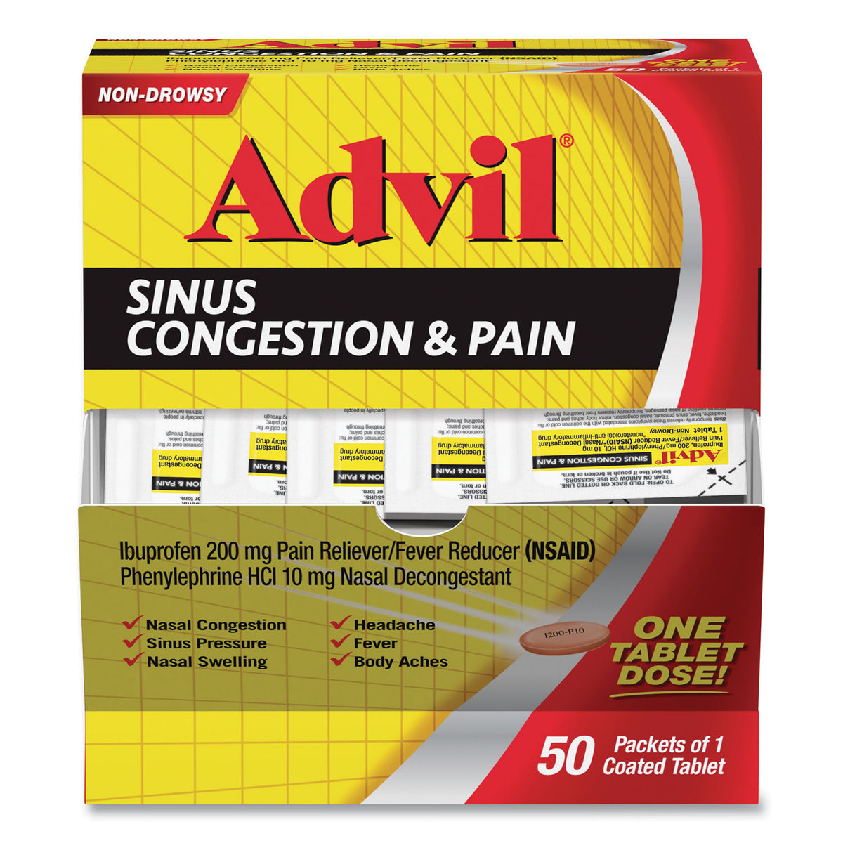 Advil Sinus Congestion and Pain Relief, 50/Box (PFYBXAVSCP50BX)