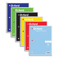 Oxford Coil-Lock Wirebound Notebooks, 3-Hole Punched, 1-Subject, Medium/College Rule, Randomly Assorted Covers, (70) 10.5 x 8 Sheets (OXF65022)