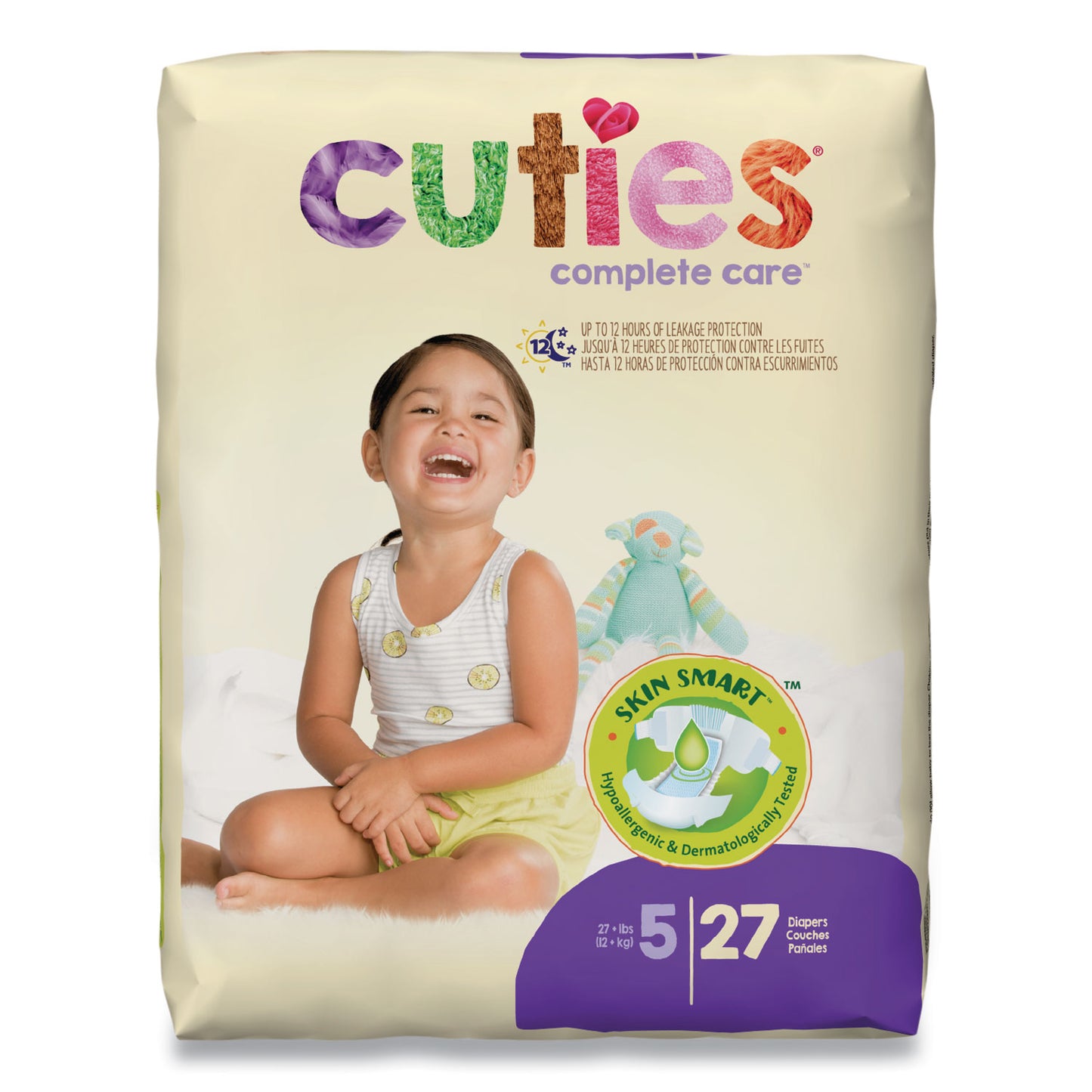 Cuties Premium Jumbo Diapers, Size 5, Over 27 lbs, 108/Carton (CTJCR5001)