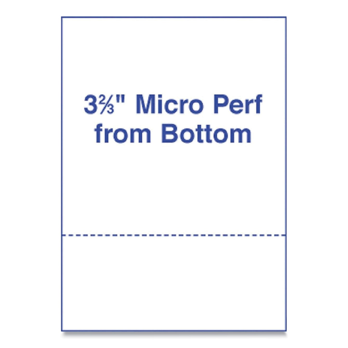 Alliance Rubber Rubber Rubber Perforated and Punched Laser Cut Sheets, Micro-Perforated 3.67" from Bottom, 24 lb Bond Weight, 8.5 x 11, White, 500/Ream (TST30044)