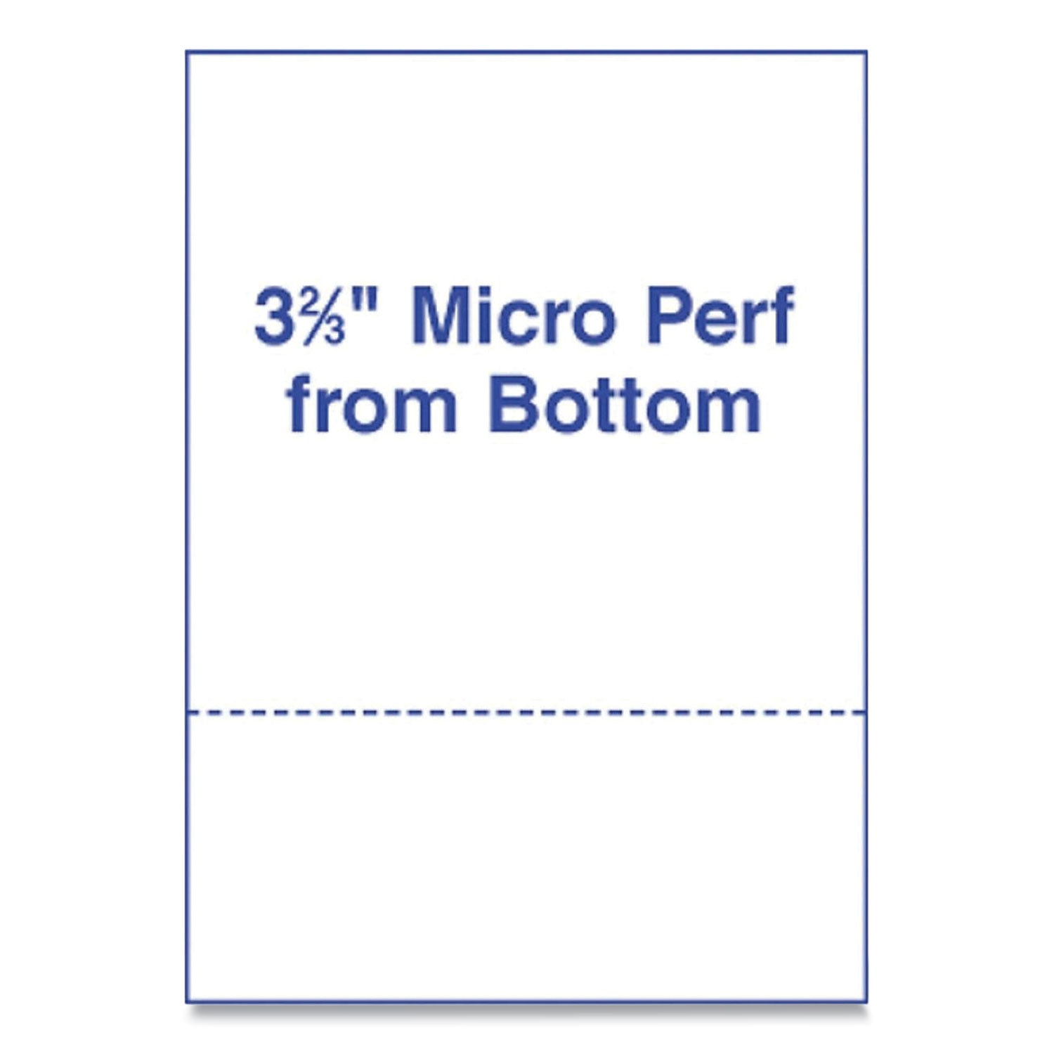 Alliance Rubber Rubber Rubber Perforated and Punched Laser Cut Sheets, Micro-Perforated 3.67" from Bottom, 24 lb Bond Weight, 8.5 x 11, White, 500/Ream (TST30044)