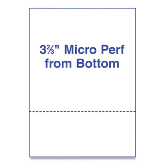 Alliance Rubber Rubber Rubber Perforated and Punched Laser Cut Sheets, Micro-Perforated 3.67" from Bottom, 24 lb Bond Weight, 8.5 x 11, White, 500/Ream (TST30044)