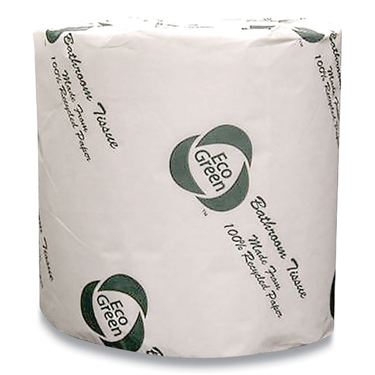 Eco Green Recycled 2-Ply Standard Toilet Paper, Septic Safe, White, 600 Sheets/Roll, 48 Rolls/Carton (APAEBW680)