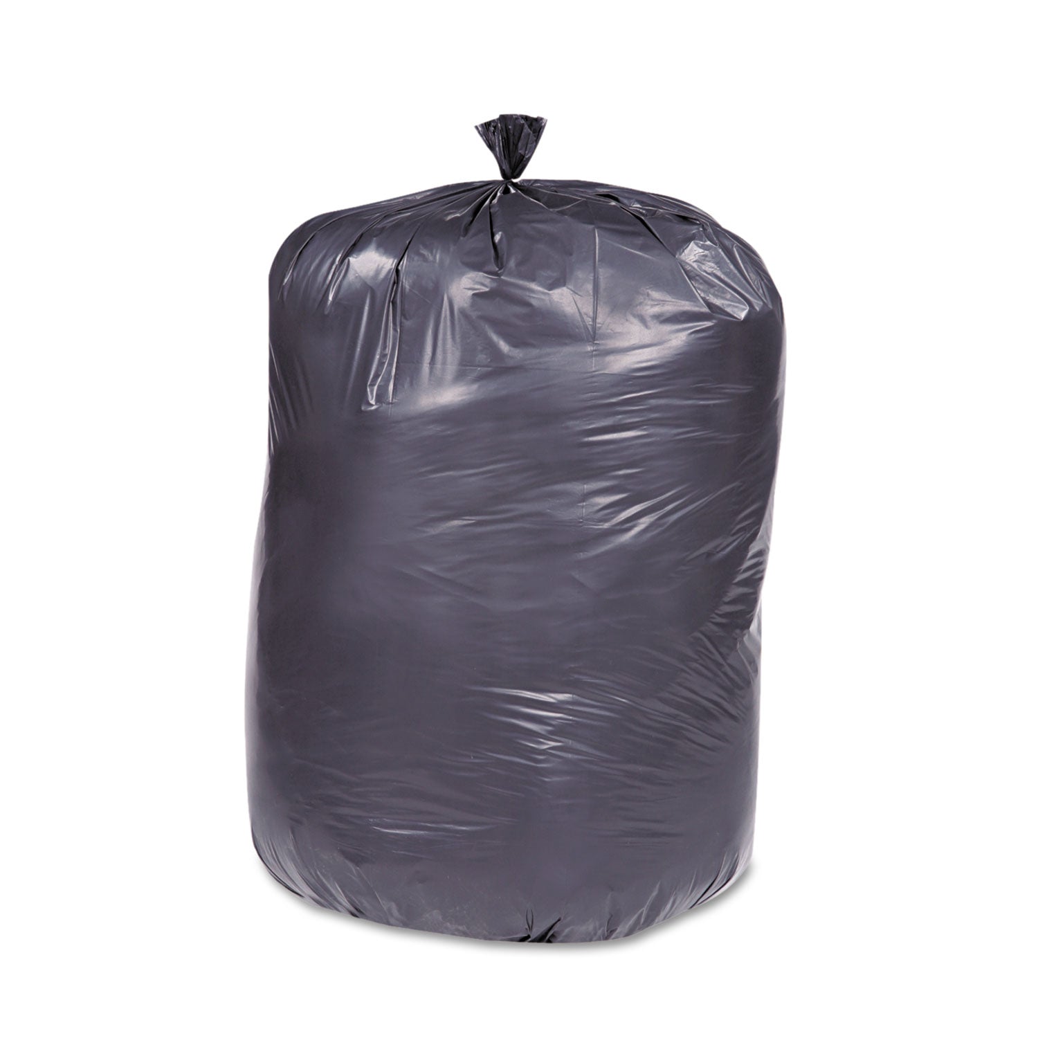 AbilityOne 8105013862410, SKILCRAFT Recycled Content Trash Can Liners, 60 gal, 1.5 mil, 36" x 58", Black/Brown, 100/Carton