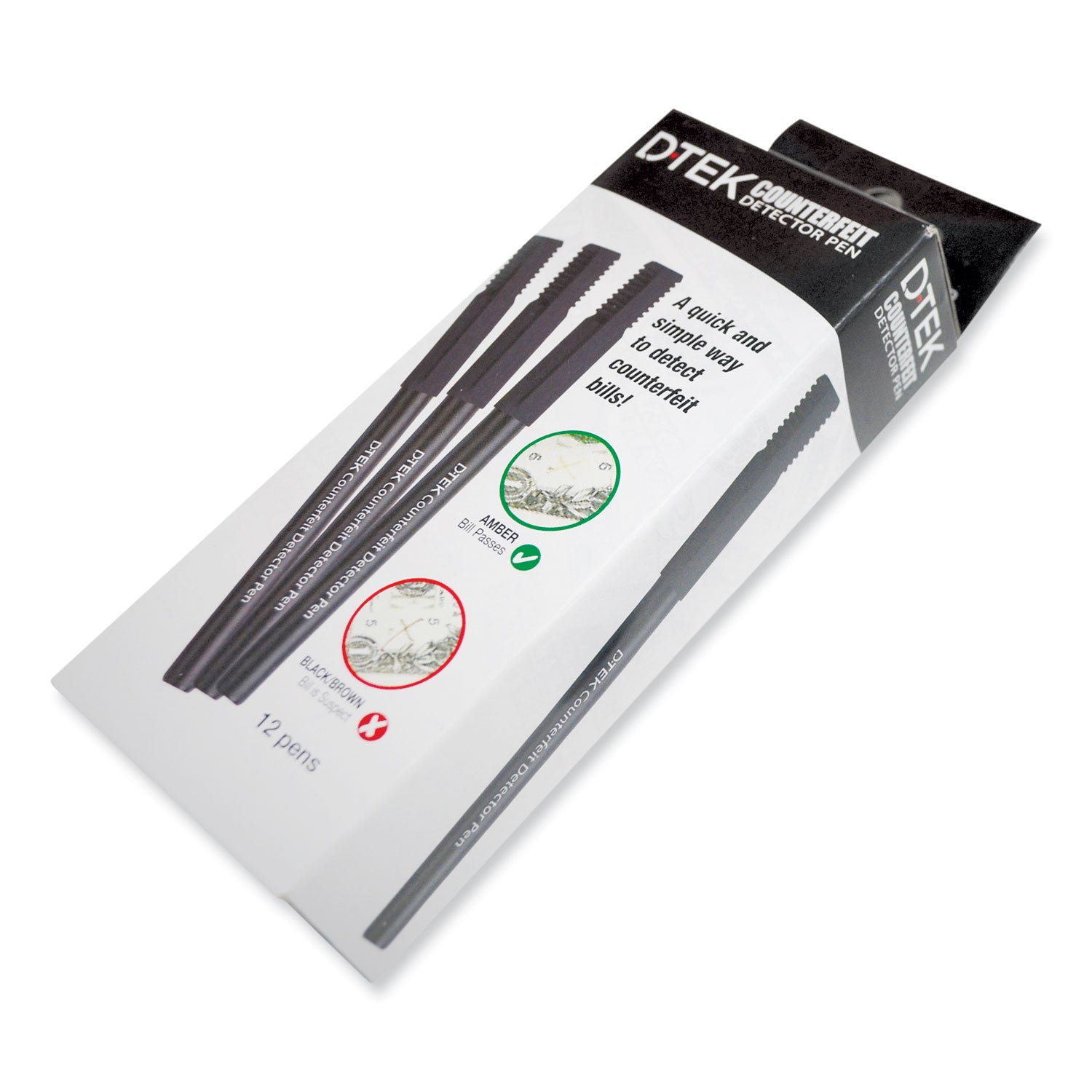 CONTROLTEK DTEK Counterfeit Detector Pens, U.S. Currency, 12/Pack (CNK560507)