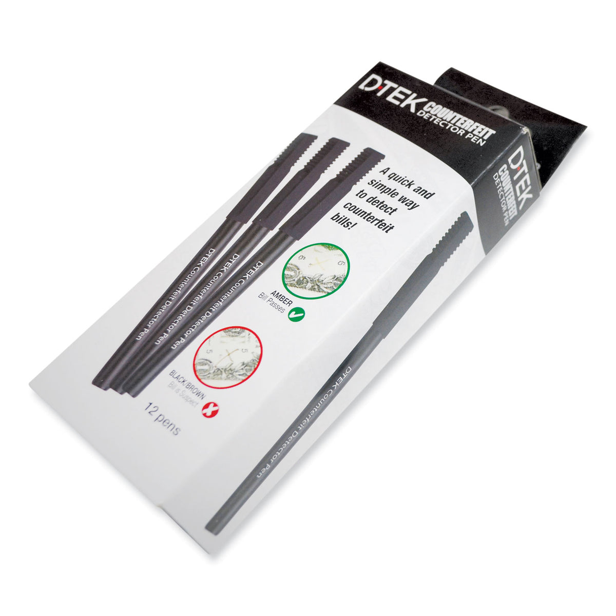 CONTROLTEK DTEK Counterfeit Detector Pens, U.S. Currency, 12/Pack (CNK560507)