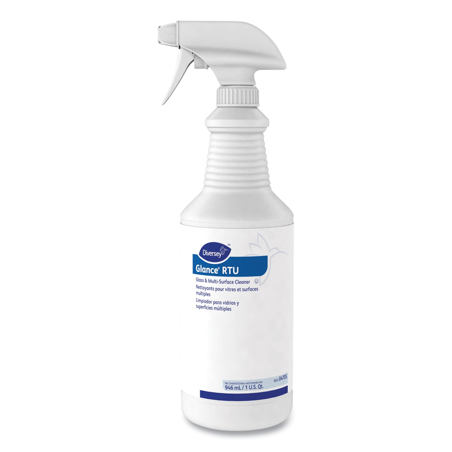Diversey Glance Glass and Multi-Surface Cleaner, Original, 32oz Spray Bottle (DVO04705EA)