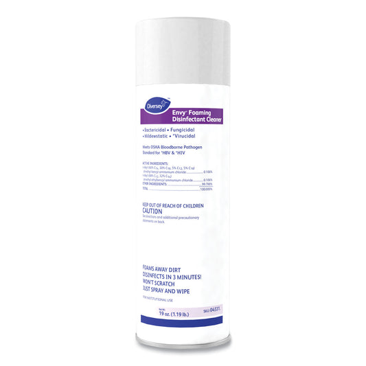Diversey Envy Foaming Disinfectant Cleaner, Lavender Scent, 19 oz Aerosol Spray (DVO04531EA)