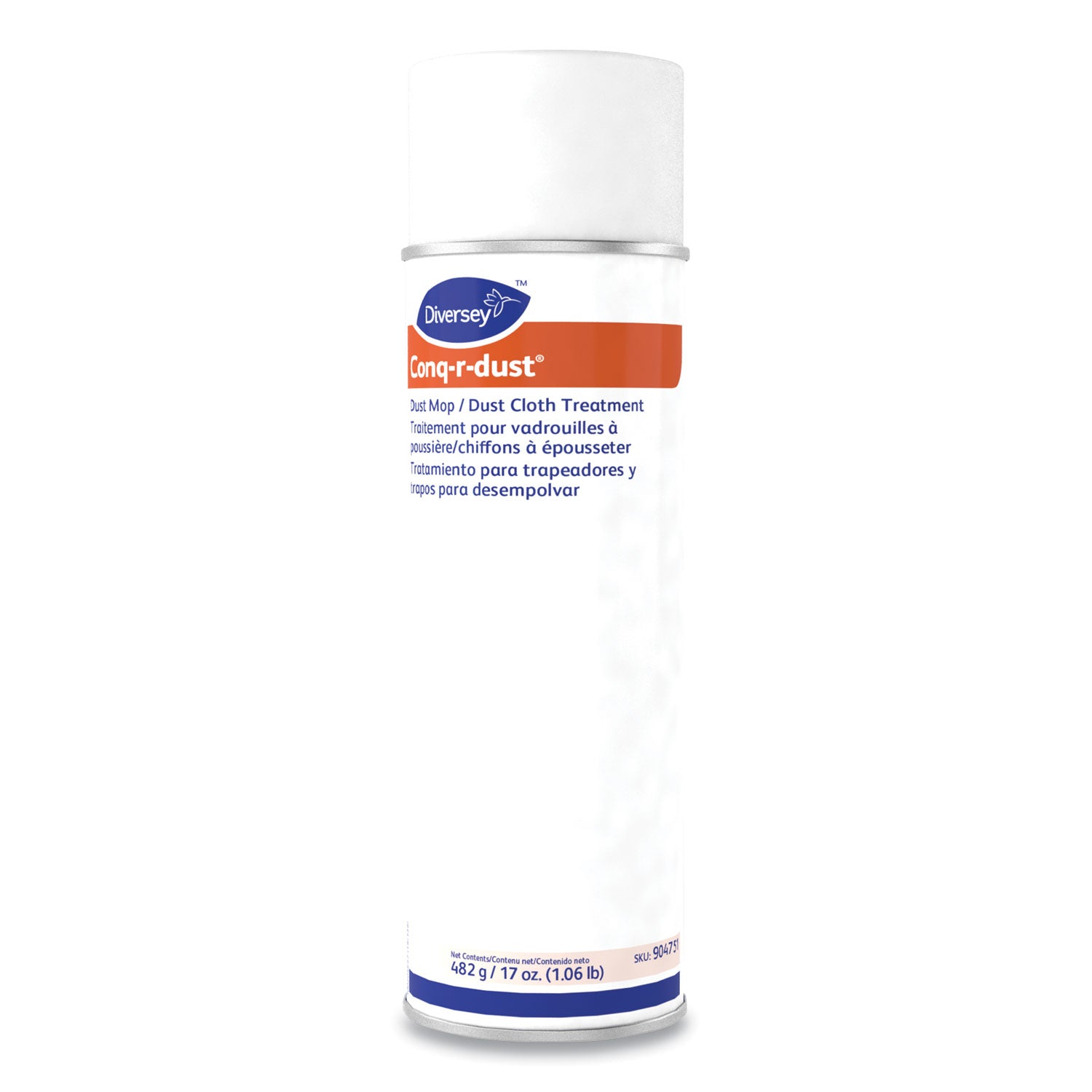 Diversey Conq-r-Dust Dust Mop/Dust Cloth Treatment, Amine Scent, 17 oz Aerosol Spray, 12/Carton (DVO904751)