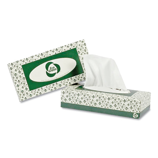 Eco Green Recycled 2-Ply Facial Tissue, White, 150 Sheets/Box, 20 Boxes/Carton (APAEF150)