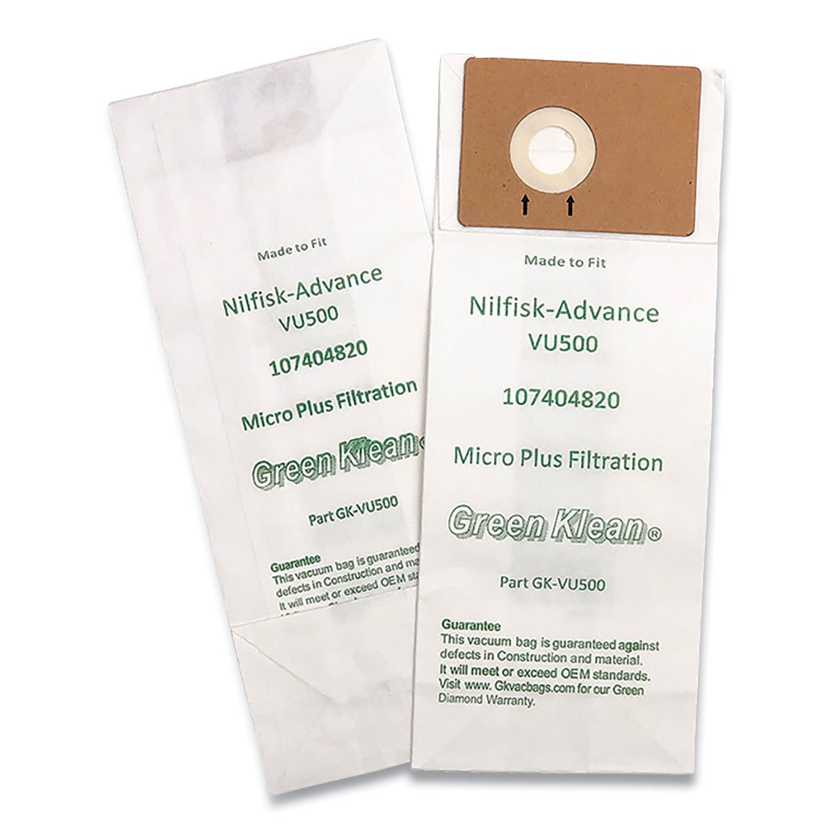 Green Klean Replacement Vacuum Bags, Fits Advance VU500, 10/Pack (GRKVU500P)