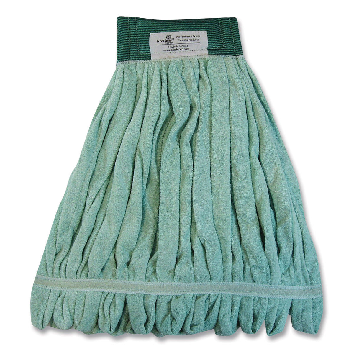 O'Dell EchoFiber Microfiber Loop Mop, Medium, Split Microfiber, Green, 5" Green Headband (ODCMWTMG)