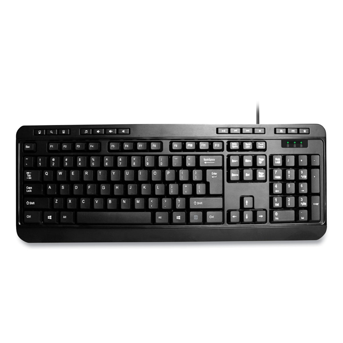 Adesso AKB132UB 118-Key MM Desktop USB Keyboard, Black