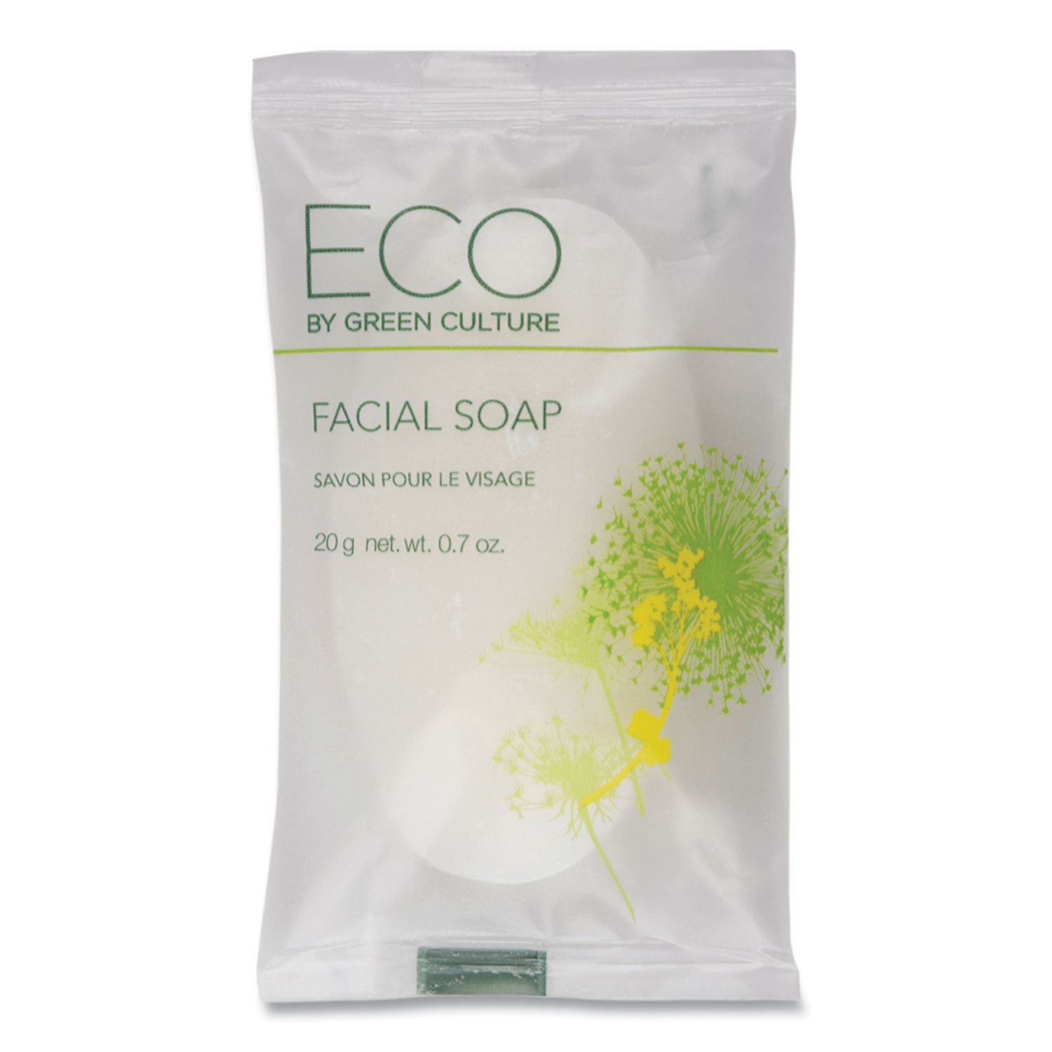 Eco By Green Culture Facial Soap Bar, Clean Scent, 0.71 oz, 500/Carton (OGFSPEGCFL)
