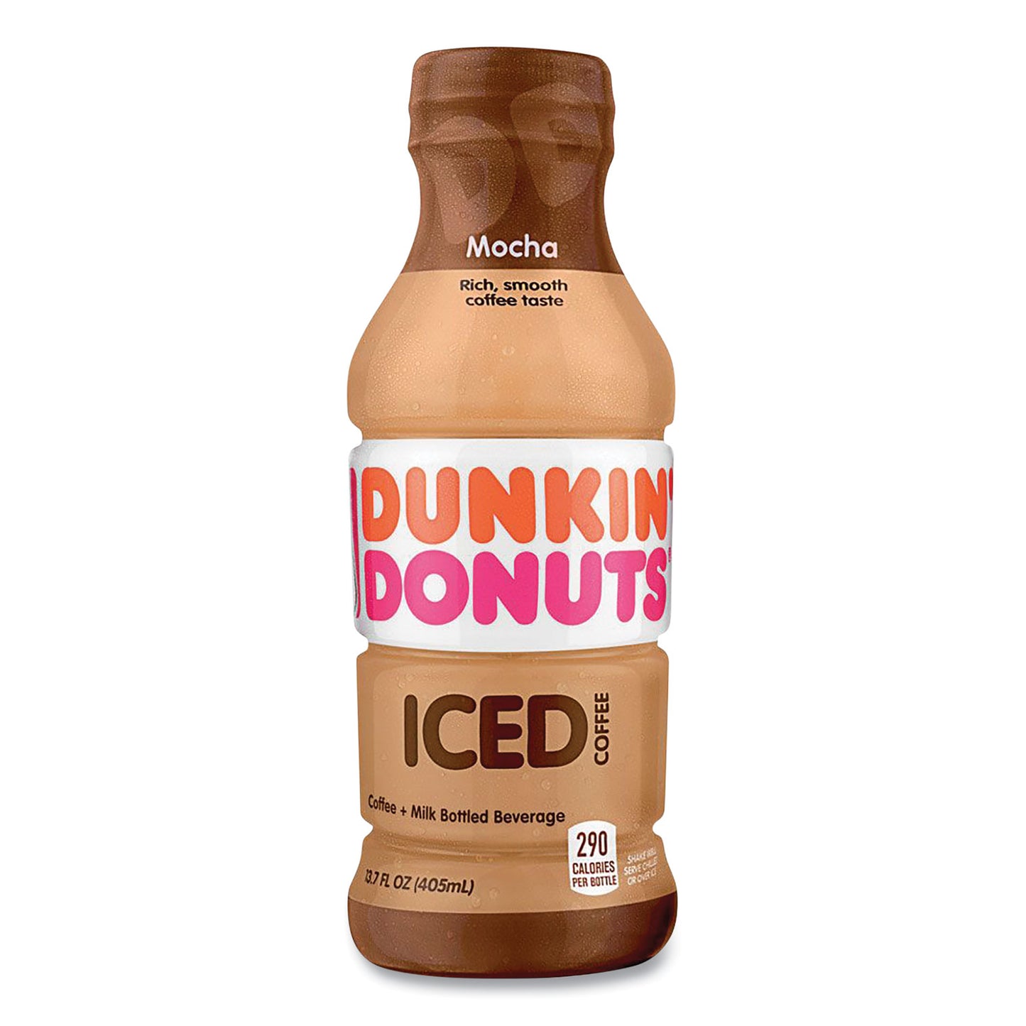 Dunkin Donuts Mocha Iced Coffee Drink, 13.7 oz Bottle, 12/Carton (GMT049000072389)