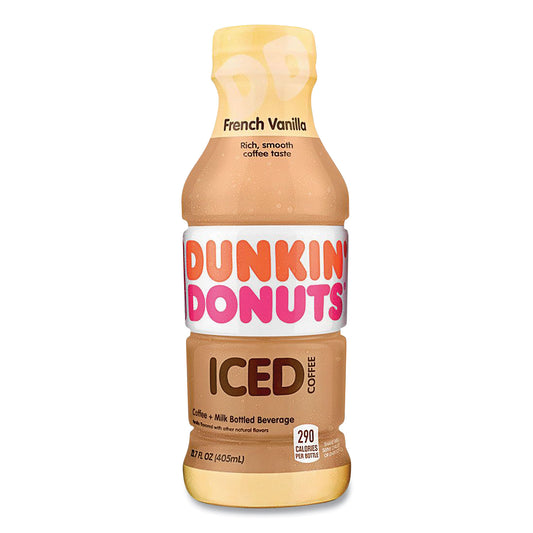 Dunkin Donuts French Vanilla Iced Coffee Drink, 13.7 oz Bottle, 12/Carton (GMT049000072396)