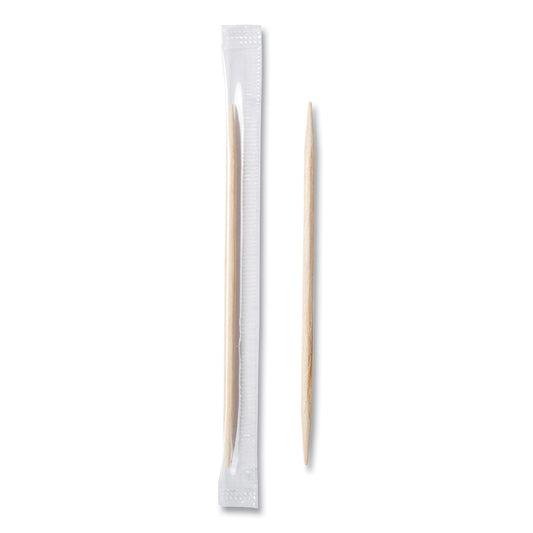 AmerCareRoyal Mint Cello-Wrapped Wood Toothpicks, 2.5", Natural, 1,000/Box, 15 Boxes/Carton (RPPRM115)
