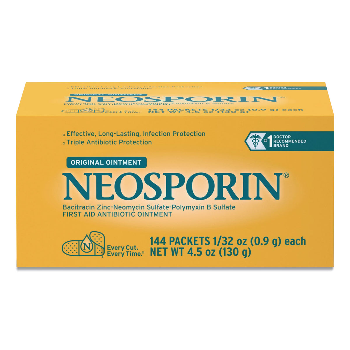 Neosporin Antibiotic Ointment, 0.03 oz Packet, 144/Box (JOJ512376900)