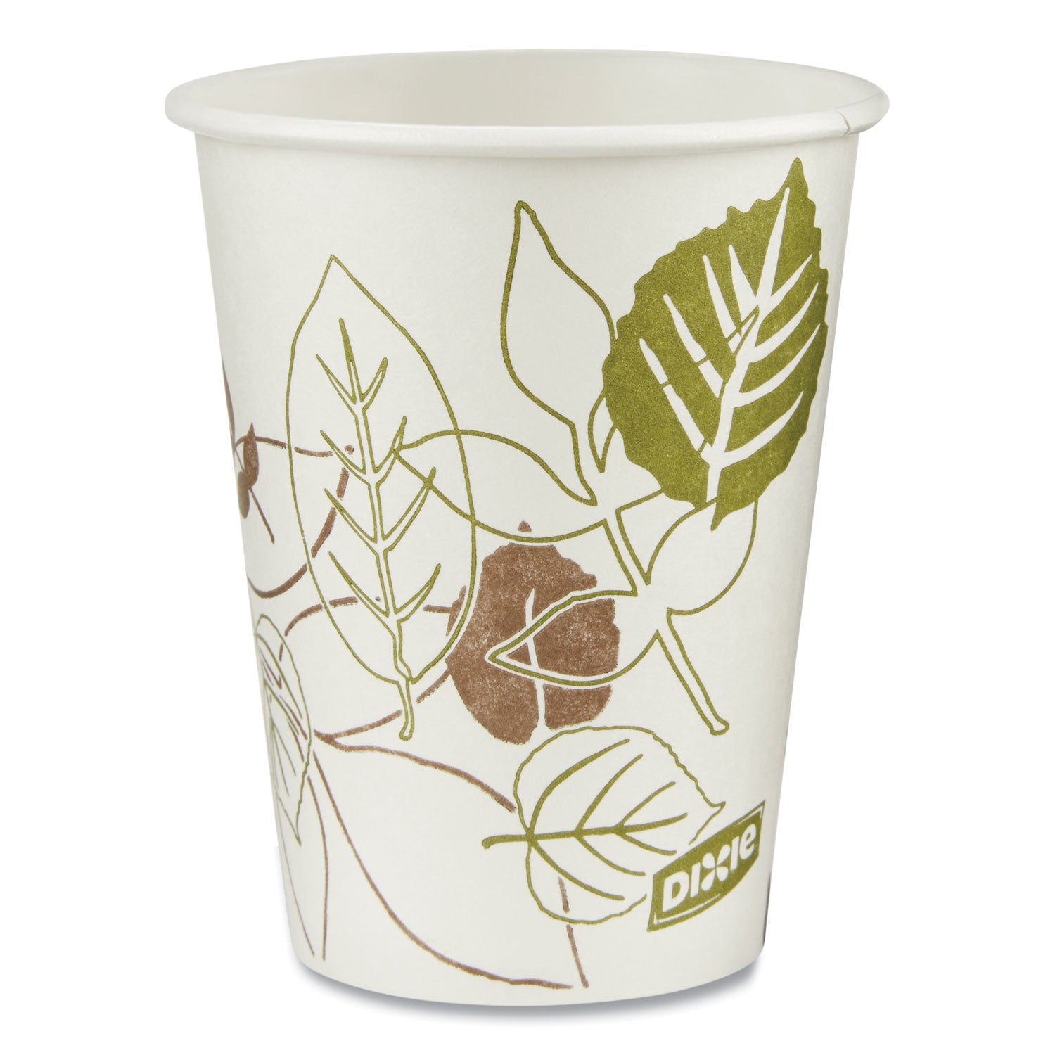 Dixie Pathways Paper Hot Cups, 8 oz, White/Green, 50/Pack (DXE2338PATHPK)