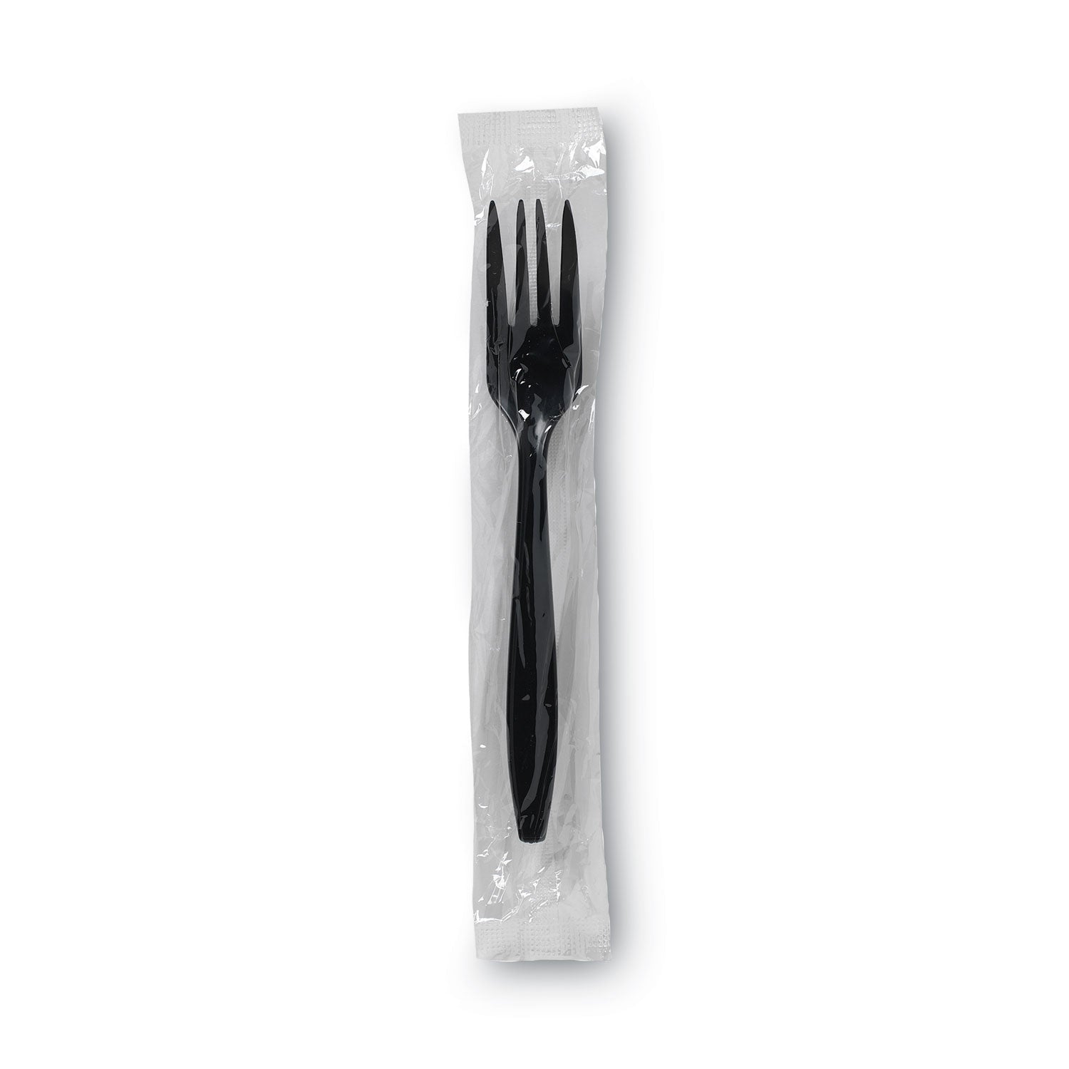 Dixie Individually Wrapped Heavyweight Forks, Polypropylene, Black, 1,000/Carton (DXEPFH53C)