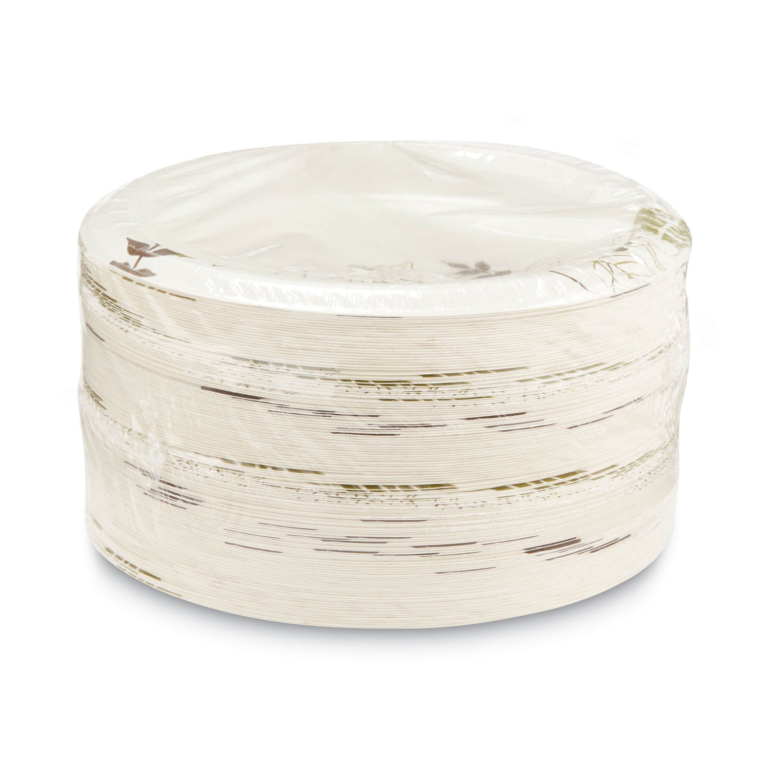 Dixie Pathways Soak-Proof Shield Mediumweight Paper Plates, 8.5" dia, Green/Burgundy, 125/Pack (DXEUX9PATHPK)