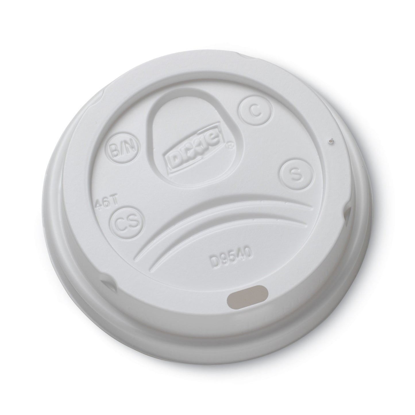Dixie Sip-Through Dome Hot Drink Lids, Fits 10 oz Cups, White, 100/Pack (DXEDL9540)