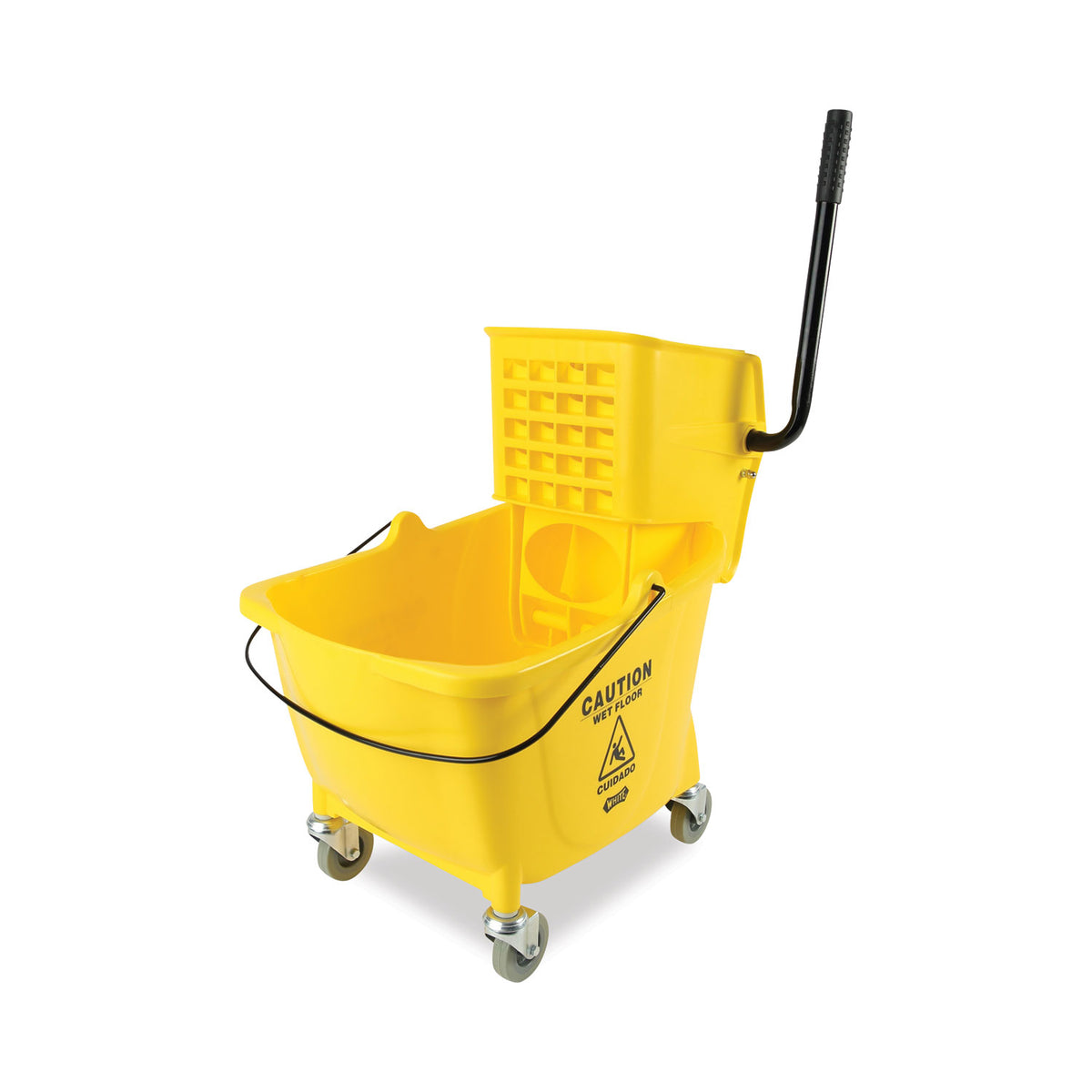 Boardwalk Pro-Pac Side-Squeeze Wringer/Bucket Combo, 8.75 gal, Yellow/Silver (BWK2635COMBOYEL)