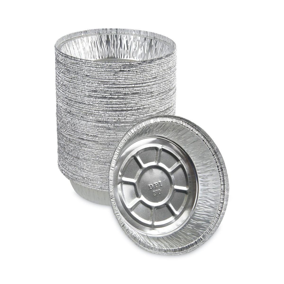 Boardwalk Round Aluminum To-Go Containers, 250 Gauge, 24 oz, 7" Diameter x 1.47"h, Silver, 500/Carton (BWKROUND7)