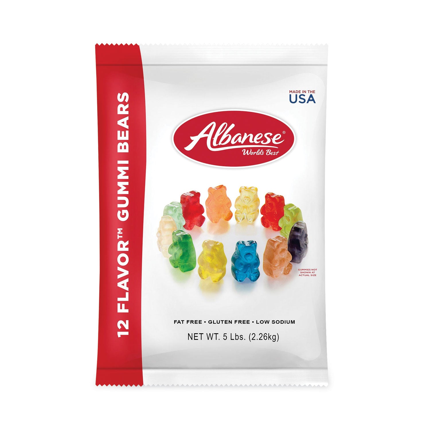 Albanese Worlds Best Gummi Bears, 5 lb Pouch, Assorted (GRR20600001)