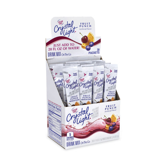 Crystal Light On-The-Go Sugar-Free Drink Mix, Fruit Punch, 0.11 oz Single-Serving Tubes, 30/Box, 2 Boxes/Carton (GRR30700156)
