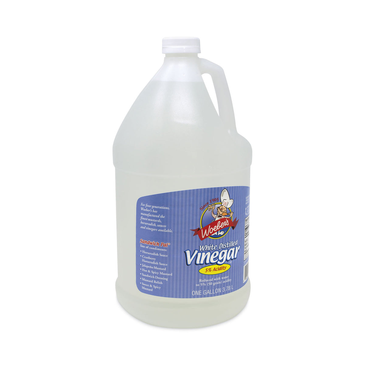 Woeber's White Distilled Vinegar, 1 gal Bottle, 6/Carton (GRR22001029)
