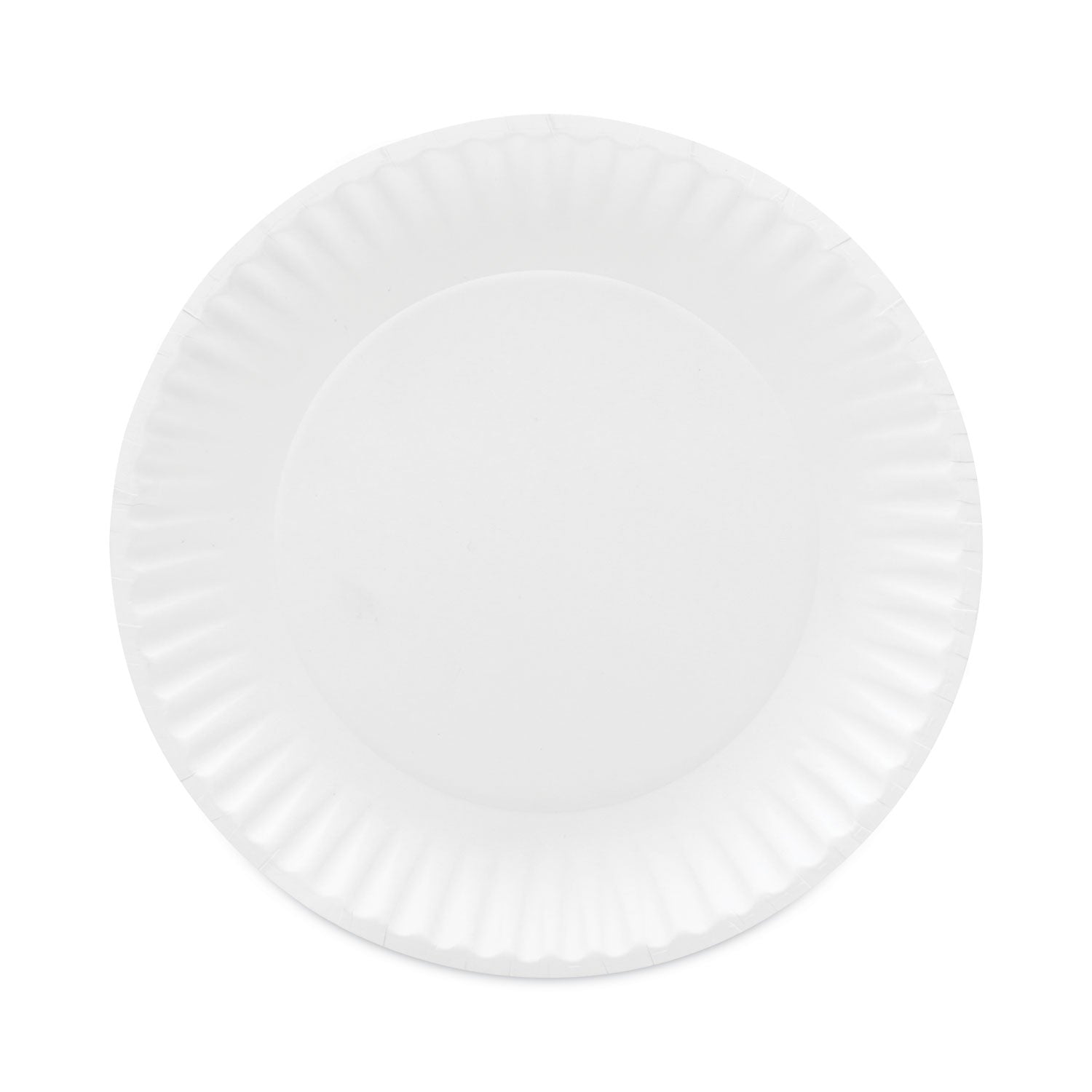 AJM Packaging Coated Paper Plates, 9" dia, White, 100/Pack, 12 Packs/Carton (AJMCP9GOAWH)