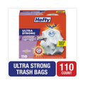 Hefty Extra Heavy-Duty Ultra Strong Scented Tall Kitchen Bags, Drawstring, 13 gal, Lavender/Vanilla, 23.75 x 24.88, White, 110/Box (PCTE88366)