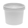 Pactiv Evergreen Paper Round Food Container and Lid Combo, 12 oz, 3.75" Diameter x 3h", White, 250/Carton (PCTD12RBLD)