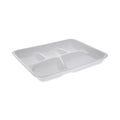 Pactiv Evergreen Foam School Trays, 5-Compartment Tray, 8.25 x 10.5 x 1,  White, 500/Carton (PCTYTH10500SGBX)