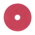 Boardwalk Buffing Floor Pads, 16" Diameter, Red, 5/Carton (BWK4016RED)