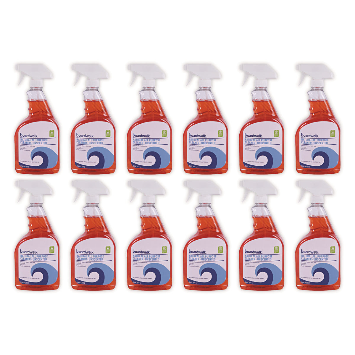 Boardwalk Natural All Purpose Cleaner, Unscented, 32 oz Spray Bottle, 12/Carton (BWK47112)
