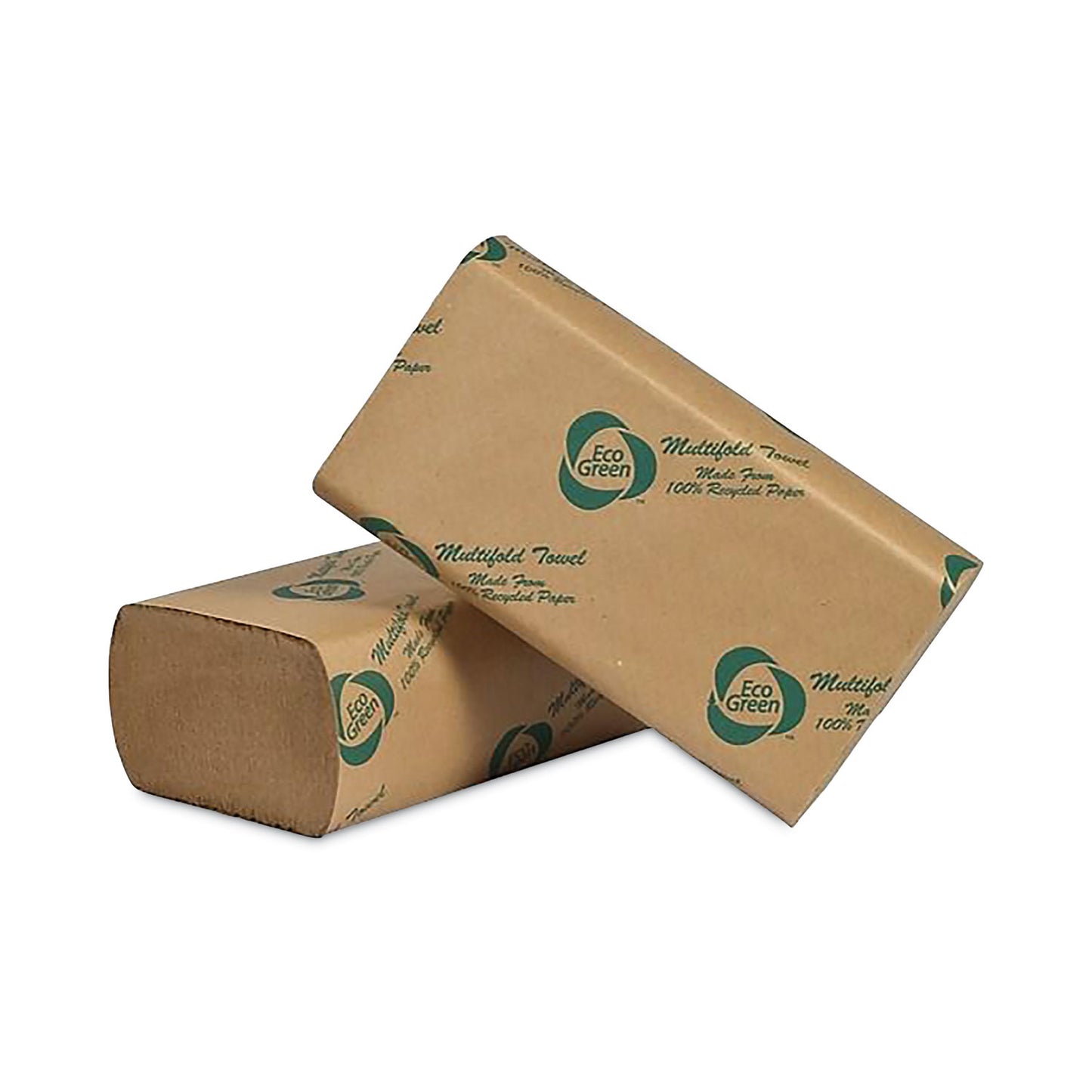 Eco Green Recycled Multifold Paper Towels, 1-Ply, 9.5 x 9.5, Natural Kraft, 250/Pack, 16 Packs/Carton (APAAPVEK416)