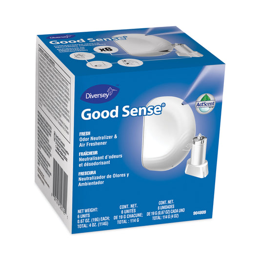 Diversey Good Sense Automatic Spray System, Fresh Scent, Yellow, 0.67 oz Cartridge, 12/Carton (DVO101109644)