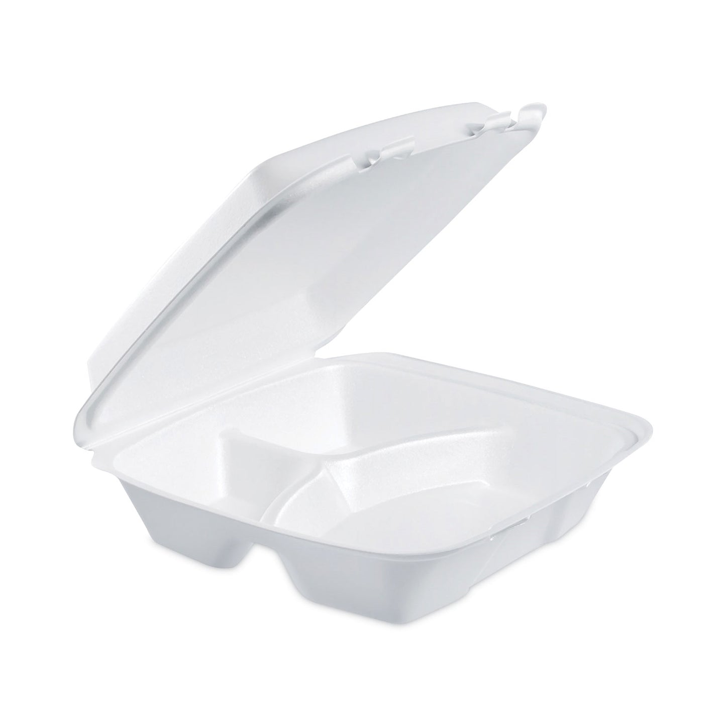 Dart Insulated Foam Hinged Lid Containers, 3-Compartment, 9 x 9.4 x 3, White, 200/Pack, 2 Packs/Carton (DCC90HT3)